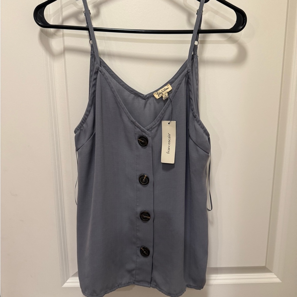 Francesca's Collections Slate Blue Button-Down Cami